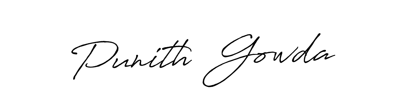 Use a signature maker to create a handwritten signature online. With this signature software, you can design (Antro_Vectra_Bolder) your own signature for name Punith  Gowda. Punith  Gowda signature style 7 images and pictures png