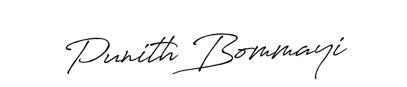 Make a beautiful signature design for name Punith Bommayi. With this signature (Antro_Vectra_Bolder) style, you can create a handwritten signature for free. Punith Bommayi signature style 7 images and pictures png