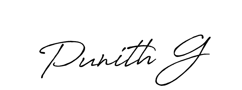 Design your own signature with our free online signature maker. With this signature software, you can create a handwritten (Antro_Vectra_Bolder) signature for name Punith G. Punith G signature style 7 images and pictures png