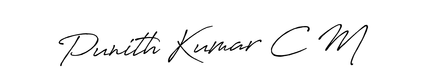 Design your own signature with our free online signature maker. With this signature software, you can create a handwritten (Antro_Vectra_Bolder) signature for name Punith Kumar C M. Punith Kumar C M signature style 7 images and pictures png