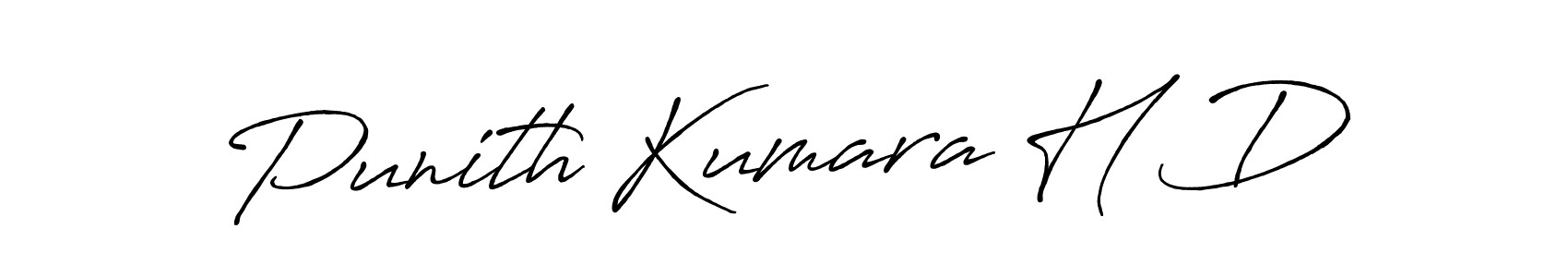 Create a beautiful signature design for name Punith Kumara H D. With this signature (Antro_Vectra_Bolder) fonts, you can make a handwritten signature for free. Punith Kumara H D signature style 7 images and pictures png