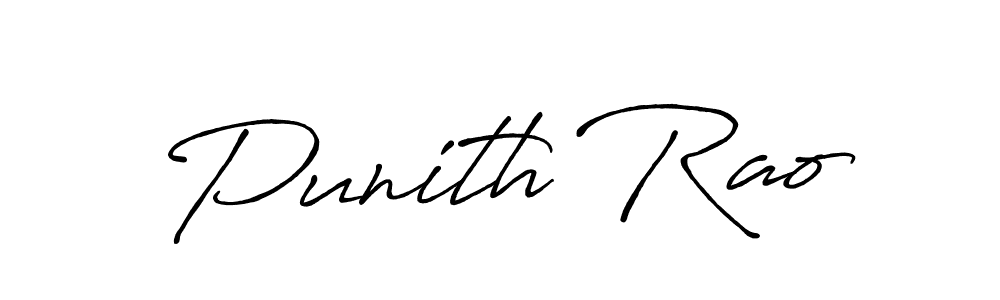 How to make Punith Rao name signature. Use Antro_Vectra_Bolder style for creating short signs online. This is the latest handwritten sign. Punith Rao signature style 7 images and pictures png