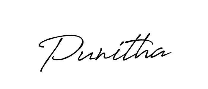 Also we have Punitha name is the best signature style. Create professional handwritten signature collection using Antro_Vectra_Bolder autograph style. Punitha signature style 7 images and pictures png