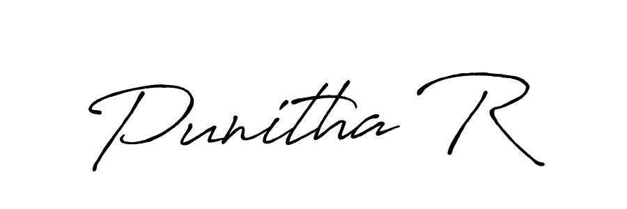 Use a signature maker to create a handwritten signature online. With this signature software, you can design (Antro_Vectra_Bolder) your own signature for name Punitha R. Punitha R signature style 7 images and pictures png