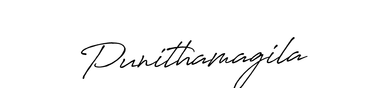 Create a beautiful signature design for name Punithamagila. With this signature (Antro_Vectra_Bolder) fonts, you can make a handwritten signature for free. Punithamagila signature style 7 images and pictures png