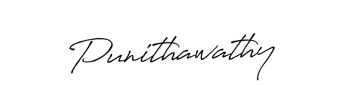 How to make Punithawathy name signature. Use Antro_Vectra_Bolder style for creating short signs online. This is the latest handwritten sign. Punithawathy signature style 7 images and pictures png