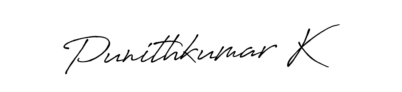 How to make Punithkumar K signature? Antro_Vectra_Bolder is a professional autograph style. Create handwritten signature for Punithkumar K name. Punithkumar K signature style 7 images and pictures png