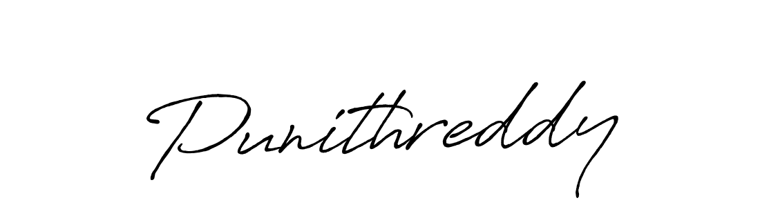 How to make Punithreddy name signature. Use Antro_Vectra_Bolder style for creating short signs online. This is the latest handwritten sign. Punithreddy signature style 7 images and pictures png