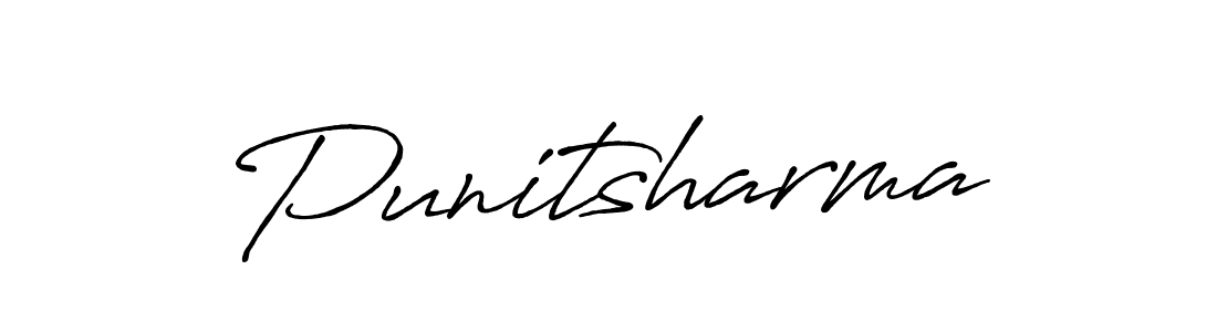 Punitsharma stylish signature style. Best Handwritten Sign (Antro_Vectra_Bolder) for my name. Handwritten Signature Collection Ideas for my name Punitsharma. Punitsharma signature style 7 images and pictures png
