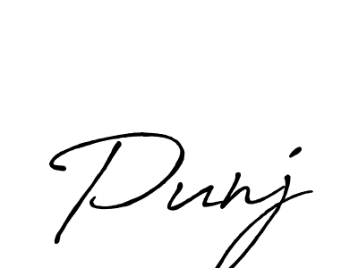 Punj stylish signature style. Best Handwritten Sign (Antro_Vectra_Bolder) for my name. Handwritten Signature Collection Ideas for my name Punj. Punj signature style 7 images and pictures png