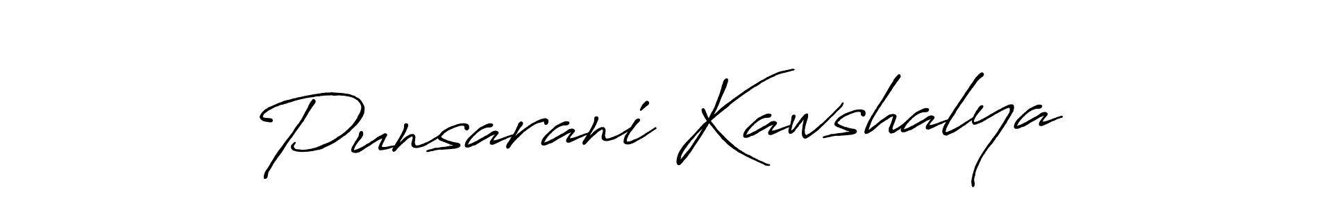 Create a beautiful signature design for name Punsarani Kawshalya. With this signature (Antro_Vectra_Bolder) fonts, you can make a handwritten signature for free. Punsarani Kawshalya signature style 7 images and pictures png