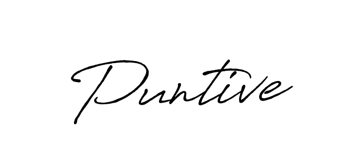 Use a signature maker to create a handwritten signature online. With this signature software, you can design (Antro_Vectra_Bolder) your own signature for name Puntive. Puntive signature style 7 images and pictures png