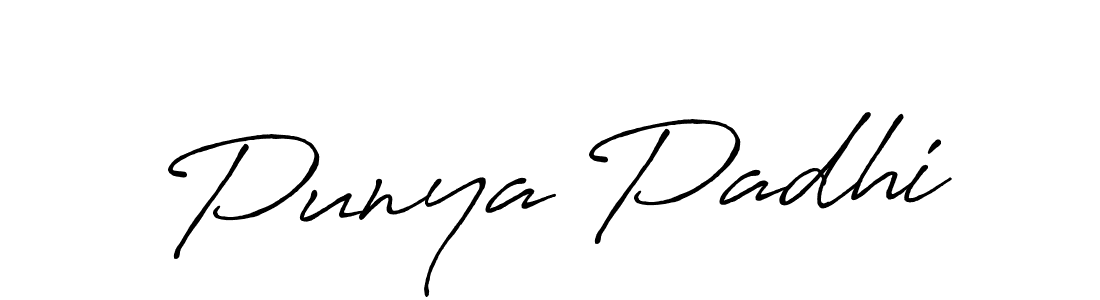 Make a beautiful signature design for name Punya Padhi. With this signature (Antro_Vectra_Bolder) style, you can create a handwritten signature for free. Punya Padhi signature style 7 images and pictures png