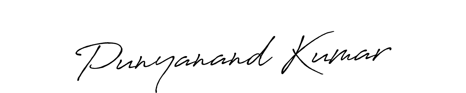 Create a beautiful signature design for name Punyanand Kumar. With this signature (Antro_Vectra_Bolder) fonts, you can make a handwritten signature for free. Punyanand Kumar signature style 7 images and pictures png