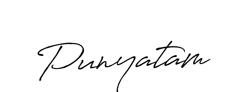 How to make Punyatam name signature. Use Antro_Vectra_Bolder style for creating short signs online. This is the latest handwritten sign. Punyatam signature style 7 images and pictures png