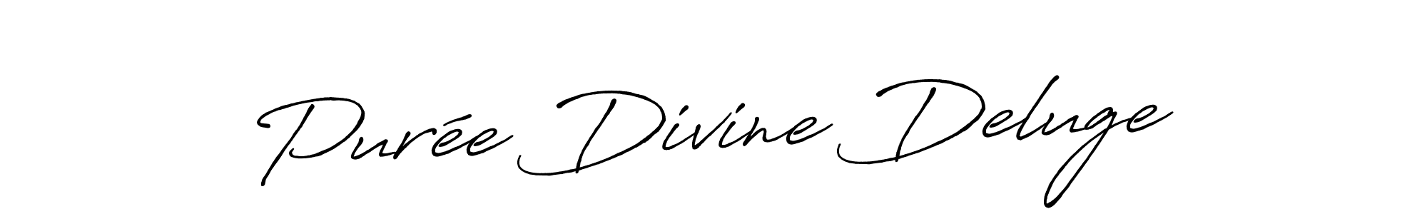 How to make Purée Divine Deluge signature? Antro_Vectra_Bolder is a professional autograph style. Create handwritten signature for Purée Divine Deluge name. Purée Divine Deluge signature style 7 images and pictures png