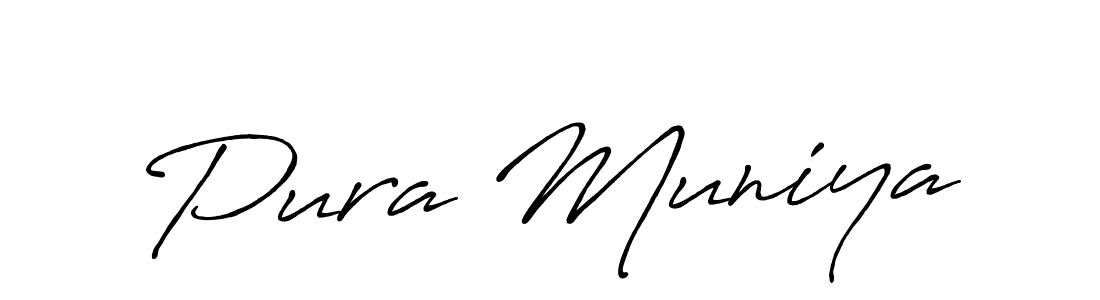 Also You can easily find your signature by using the search form. We will create Pura Muniya name handwritten signature images for you free of cost using Antro_Vectra_Bolder sign style. Pura Muniya signature style 7 images and pictures png