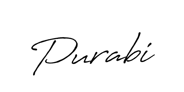 Make a beautiful signature design for name Purabi. With this signature (Antro_Vectra_Bolder) style, you can create a handwritten signature for free. Purabi signature style 7 images and pictures png