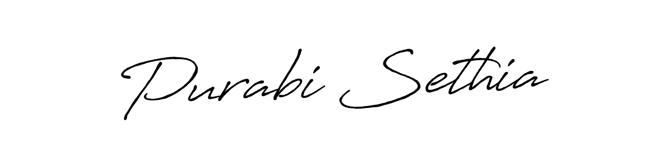 Design your own signature with our free online signature maker. With this signature software, you can create a handwritten (Antro_Vectra_Bolder) signature for name Purabi Sethia. Purabi Sethia signature style 7 images and pictures png
