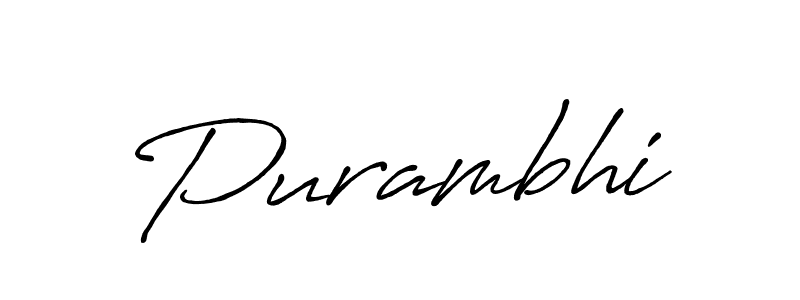 How to make Purambhi signature? Antro_Vectra_Bolder is a professional autograph style. Create handwritten signature for Purambhi name. Purambhi signature style 7 images and pictures png
