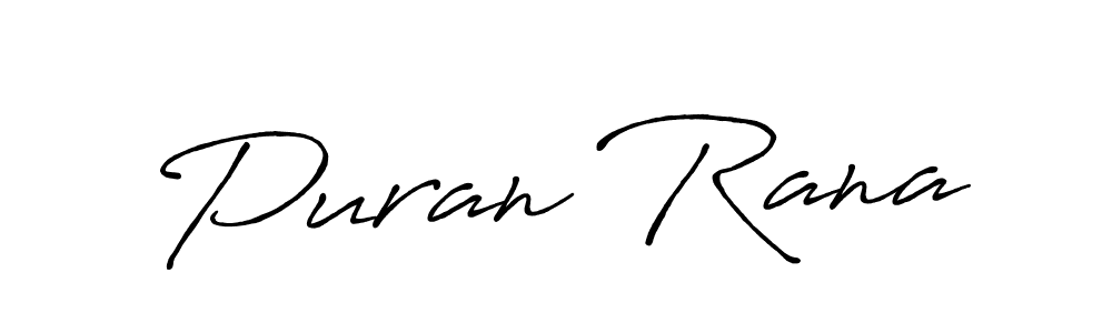 How to make Puran Rana name signature. Use Antro_Vectra_Bolder style for creating short signs online. This is the latest handwritten sign. Puran Rana signature style 7 images and pictures png