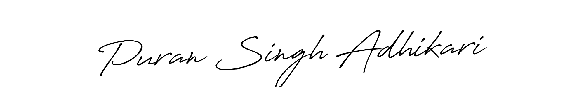 Design your own signature with our free online signature maker. With this signature software, you can create a handwritten (Antro_Vectra_Bolder) signature for name Puran Singh Adhikari. Puran Singh Adhikari signature style 7 images and pictures png