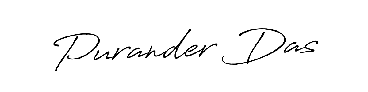 Make a beautiful signature design for name Purander Das. With this signature (Antro_Vectra_Bolder) style, you can create a handwritten signature for free. Purander Das signature style 7 images and pictures png