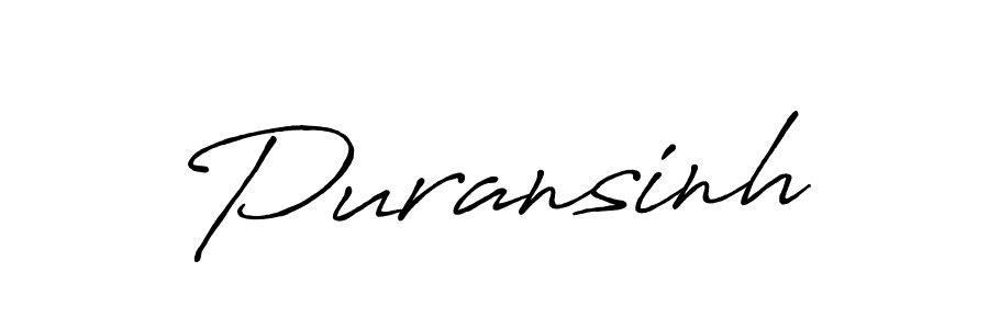 Design your own signature with our free online signature maker. With this signature software, you can create a handwritten (Antro_Vectra_Bolder) signature for name Puransinh. Puransinh signature style 7 images and pictures png