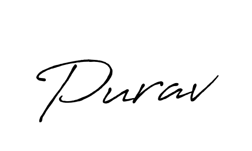 Design your own signature with our free online signature maker. With this signature software, you can create a handwritten (Antro_Vectra_Bolder) signature for name Purav. Purav signature style 7 images and pictures png