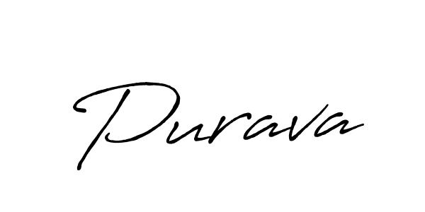Make a beautiful signature design for name Purava. With this signature (Antro_Vectra_Bolder) style, you can create a handwritten signature for free. Purava signature style 7 images and pictures png