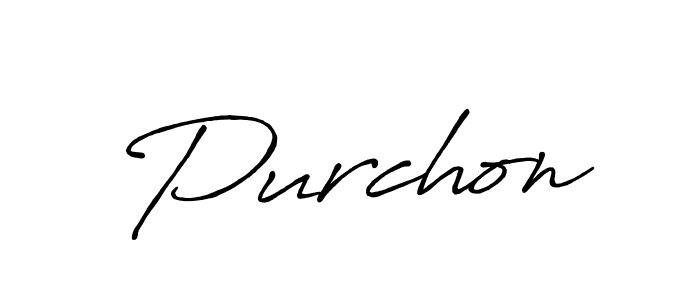 Purchon stylish signature style. Best Handwritten Sign (Antro_Vectra_Bolder) for my name. Handwritten Signature Collection Ideas for my name Purchon. Purchon signature style 7 images and pictures png