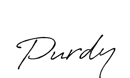 Create a beautiful signature design for name Purdy. With this signature (Antro_Vectra_Bolder) fonts, you can make a handwritten signature for free. Purdy signature style 7 images and pictures png