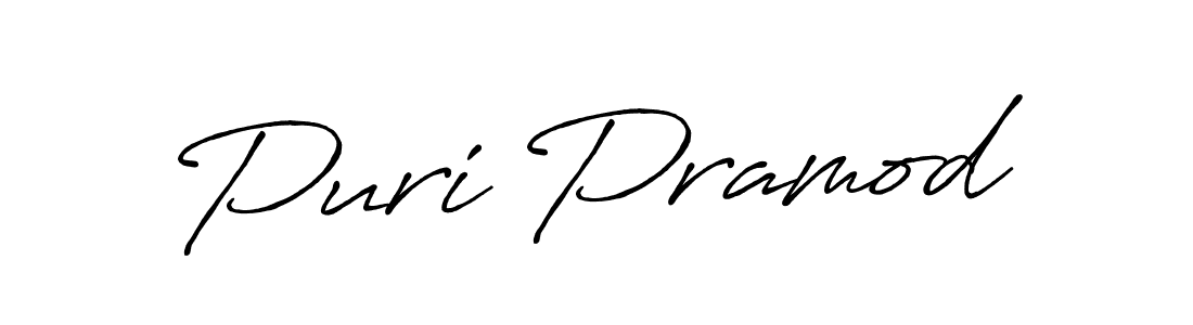How to make Puri Pramod signature? Antro_Vectra_Bolder is a professional autograph style. Create handwritten signature for Puri Pramod name. Puri Pramod signature style 7 images and pictures png