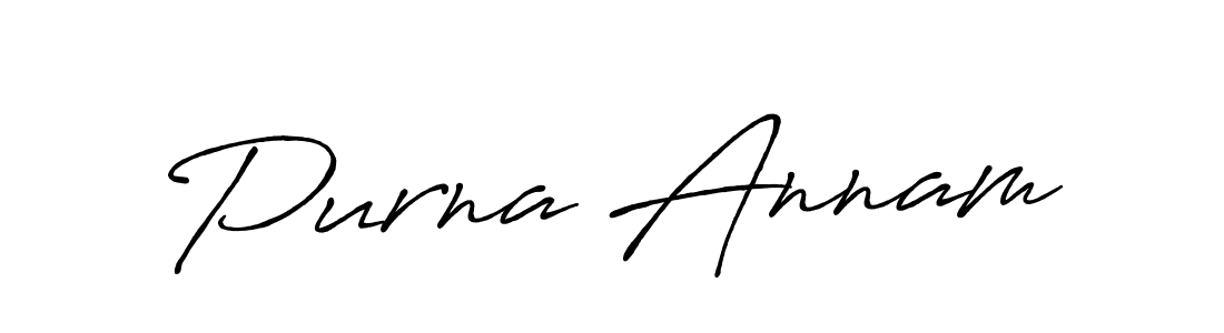 Design your own signature with our free online signature maker. With this signature software, you can create a handwritten (Antro_Vectra_Bolder) signature for name Purna Annam. Purna Annam signature style 7 images and pictures png