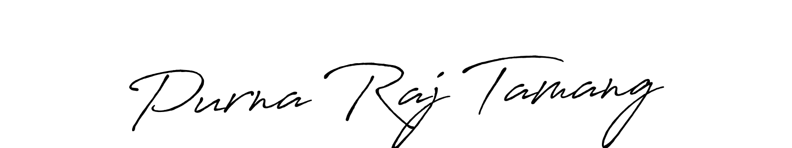 How to make Purna Raj Tamang signature? Antro_Vectra_Bolder is a professional autograph style. Create handwritten signature for Purna Raj Tamang name. Purna Raj Tamang signature style 7 images and pictures png