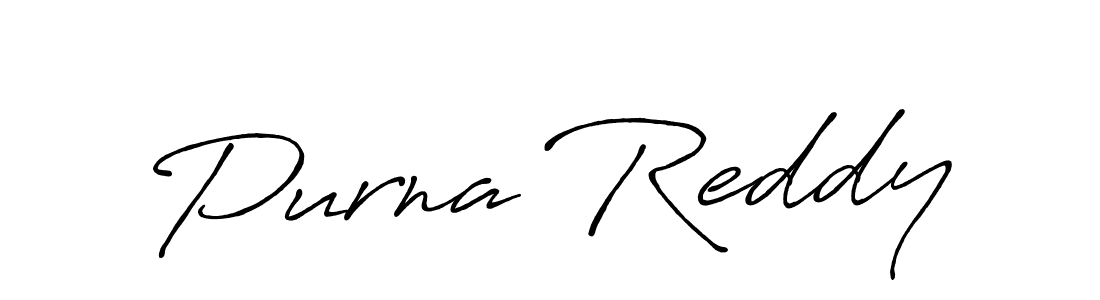 Design your own signature with our free online signature maker. With this signature software, you can create a handwritten (Antro_Vectra_Bolder) signature for name Purna Reddy. Purna Reddy signature style 7 images and pictures png