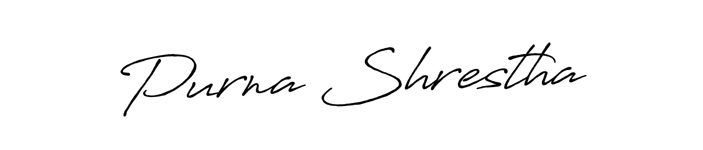 How to make Purna Shrestha name signature. Use Antro_Vectra_Bolder style for creating short signs online. This is the latest handwritten sign. Purna Shrestha signature style 7 images and pictures png