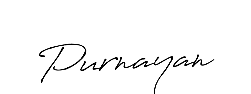 Create a beautiful signature design for name Purnayan. With this signature (Antro_Vectra_Bolder) fonts, you can make a handwritten signature for free. Purnayan signature style 7 images and pictures png