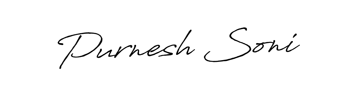 Make a short Purnesh Soni signature style. Manage your documents anywhere anytime using Antro_Vectra_Bolder. Create and add eSignatures, submit forms, share and send files easily. Purnesh Soni signature style 7 images and pictures png