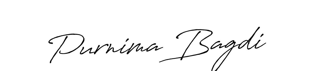 How to make Purnima Bagdi name signature. Use Antro_Vectra_Bolder style for creating short signs online. This is the latest handwritten sign. Purnima Bagdi signature style 7 images and pictures png