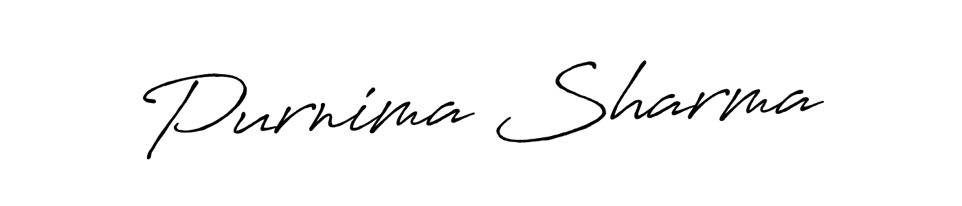 Make a beautiful signature design for name Purnima Sharma. With this signature (Antro_Vectra_Bolder) style, you can create a handwritten signature for free. Purnima Sharma signature style 7 images and pictures png