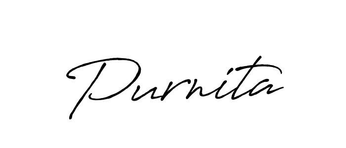 Use a signature maker to create a handwritten signature online. With this signature software, you can design (Antro_Vectra_Bolder) your own signature for name Purnita. Purnita signature style 7 images and pictures png