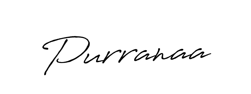 Make a beautiful signature design for name Purranaa. With this signature (Antro_Vectra_Bolder) style, you can create a handwritten signature for free. Purranaa signature style 7 images and pictures png