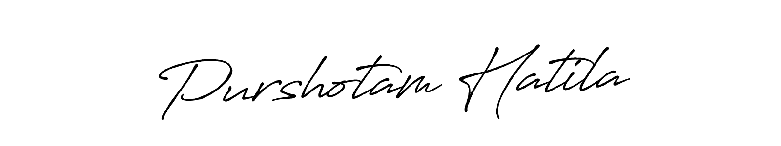 How to make Purshotam Hatila name signature. Use Antro_Vectra_Bolder style for creating short signs online. This is the latest handwritten sign. Purshotam Hatila signature style 7 images and pictures png