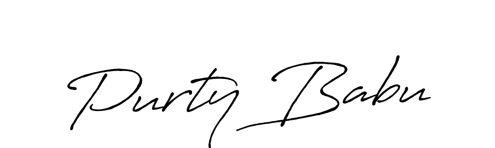 Purty Babu stylish signature style. Best Handwritten Sign (Antro_Vectra_Bolder) for my name. Handwritten Signature Collection Ideas for my name Purty Babu. Purty Babu signature style 7 images and pictures png