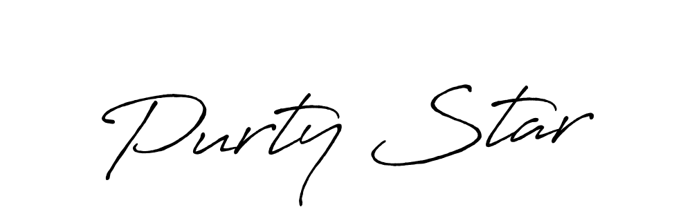 Make a beautiful signature design for name Purty Star. With this signature (Antro_Vectra_Bolder) style, you can create a handwritten signature for free. Purty Star signature style 7 images and pictures png