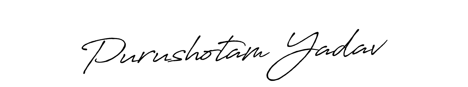 Create a beautiful signature design for name Purushotam Yadav. With this signature (Antro_Vectra_Bolder) fonts, you can make a handwritten signature for free. Purushotam Yadav signature style 7 images and pictures png