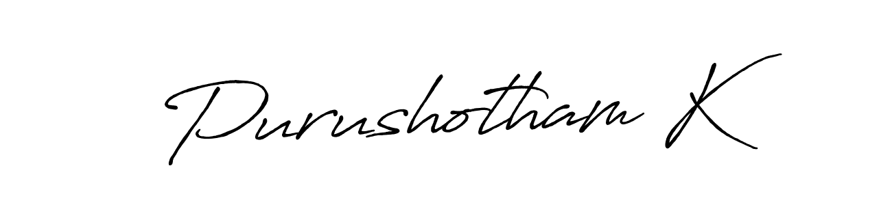 Design your own signature with our free online signature maker. With this signature software, you can create a handwritten (Antro_Vectra_Bolder) signature for name Purushotham K. Purushotham K signature style 7 images and pictures png