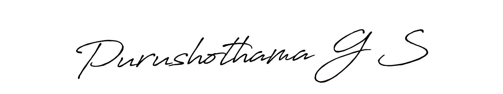 Make a beautiful signature design for name Purushothama G S. With this signature (Antro_Vectra_Bolder) style, you can create a handwritten signature for free. Purushothama G S signature style 7 images and pictures png