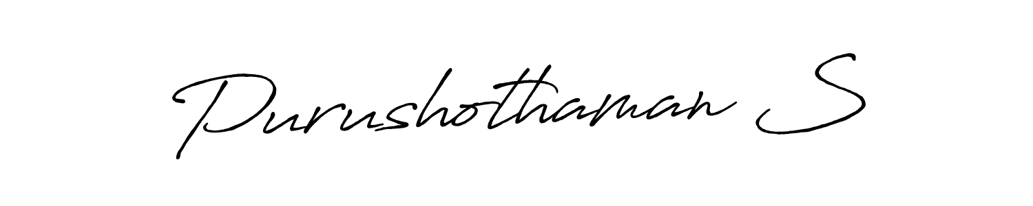 Make a beautiful signature design for name Purushothaman S. With this signature (Antro_Vectra_Bolder) style, you can create a handwritten signature for free. Purushothaman S signature style 7 images and pictures png